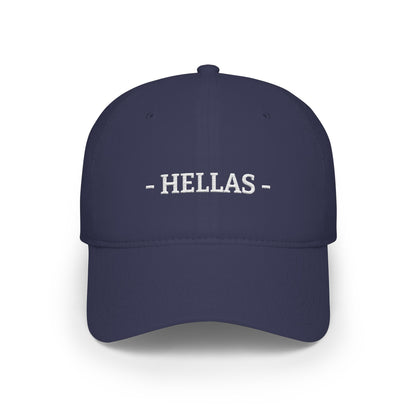 Hellas Embroidered Cap, Greece Flag Hat, Patriotic Baseball Cap, Greek Pride Cotton Hat, Unisex Gift, Low Profile Cotton Cap - Proud & Loyal