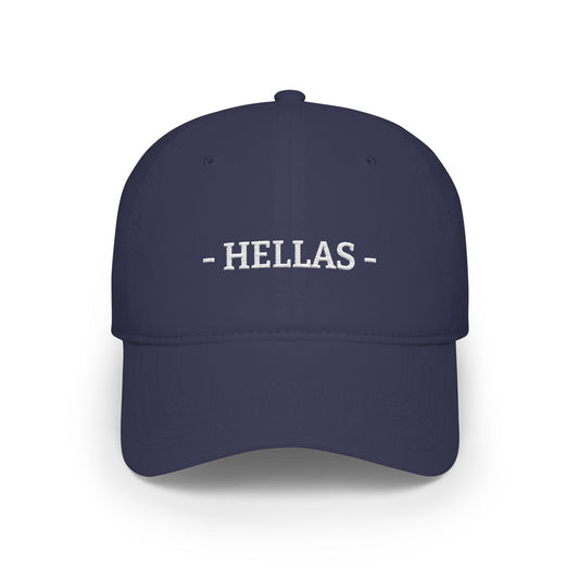 Hellas Embroidered Cap, Greece Flag Hat, Patriotic Baseball Cap, Greek Pride Cotton Hat, Unisex Gift, Low Profile Cotton Cap - Proud & Loyal
