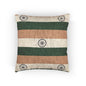 India Flag Striped Woven Pillow | Rustic Green Accent - Proud & Loyal