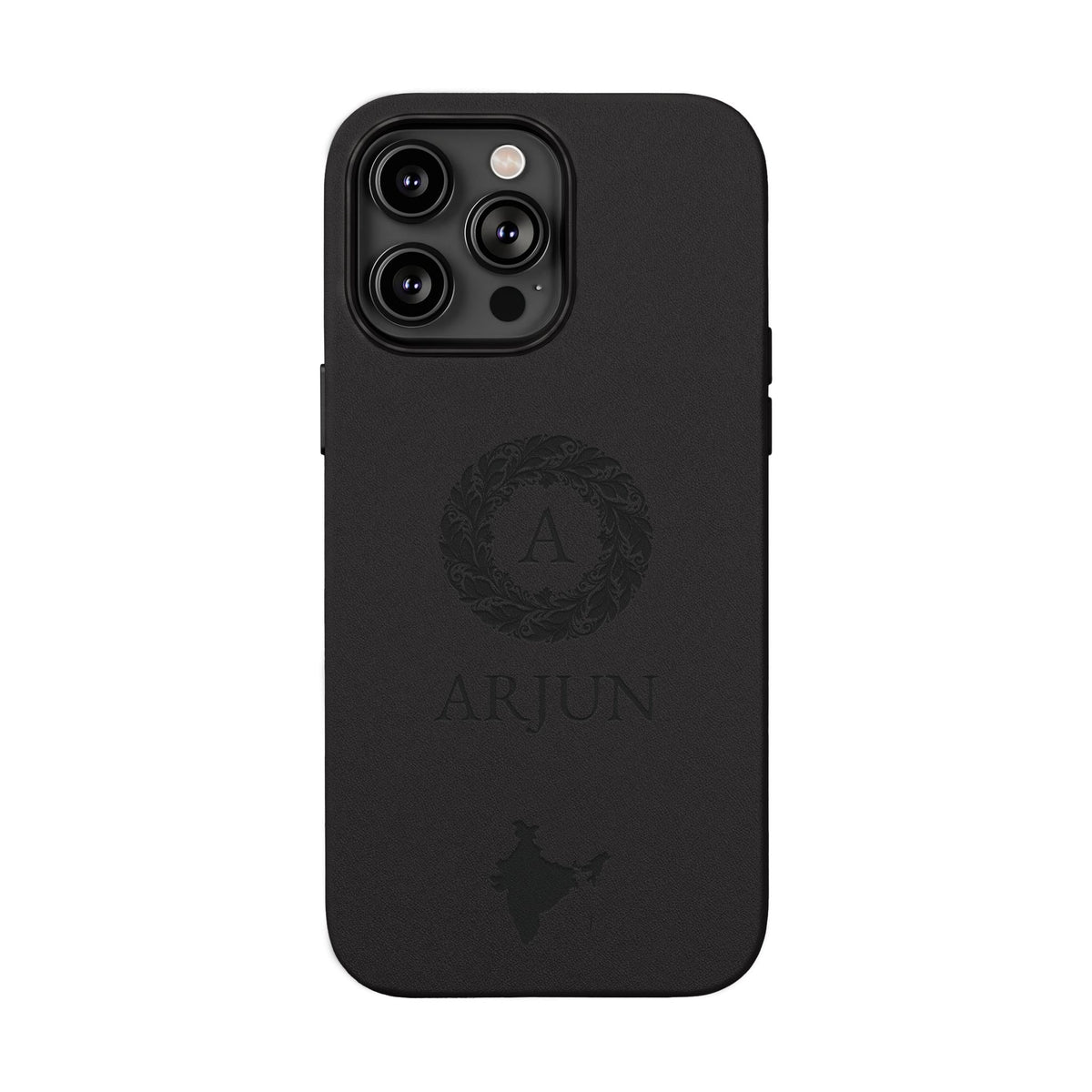 India Vegan Leather iPhone Case, Custom Indian Monogram Cover, Personalized Name Initials iPhone 16 15 14 13 12 Pro Plus, Indian Map Gift - Proud & Loyal