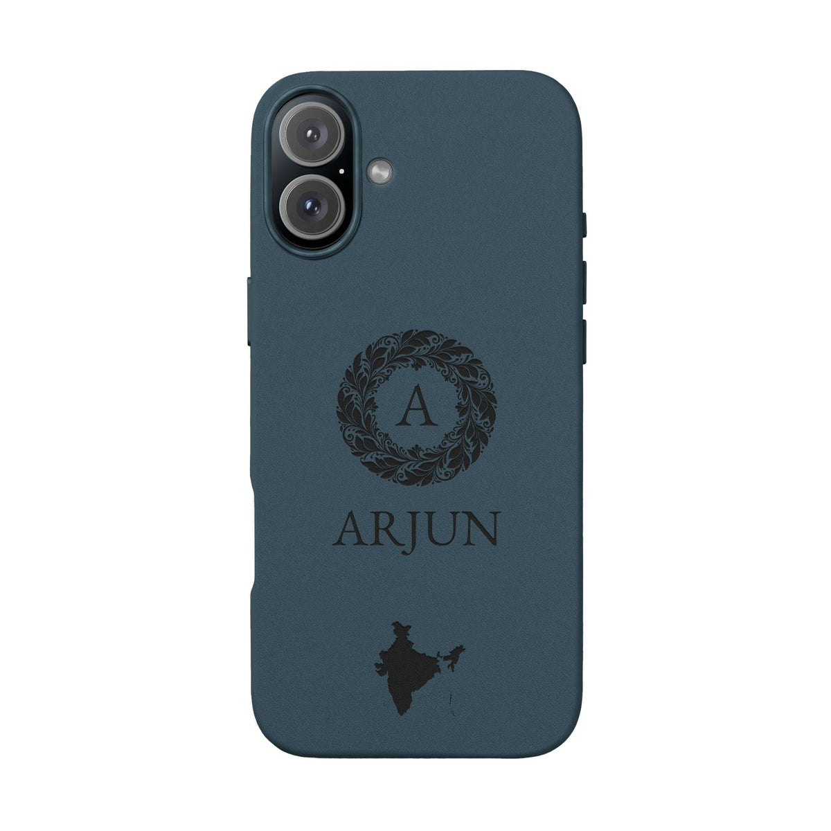 India Vegan Leather iPhone Case, Custom Indian Monogram Cover, Personalized Name Initials iPhone 16 15 14 13 12 Pro Plus, Indian Map Gift - Proud & Loyal