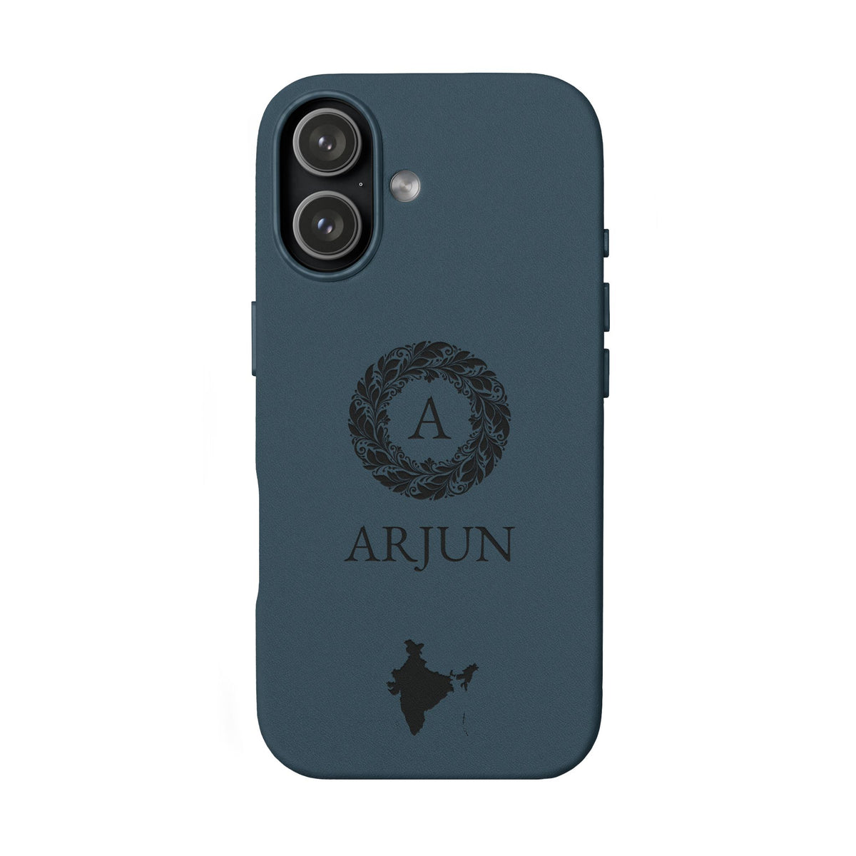 India Vegan Leather iPhone Case, Custom Indian Monogram Cover, Personalized Name Initials iPhone 16 15 14 13 12 Pro Plus, Indian Map Gift - Proud & Loyal