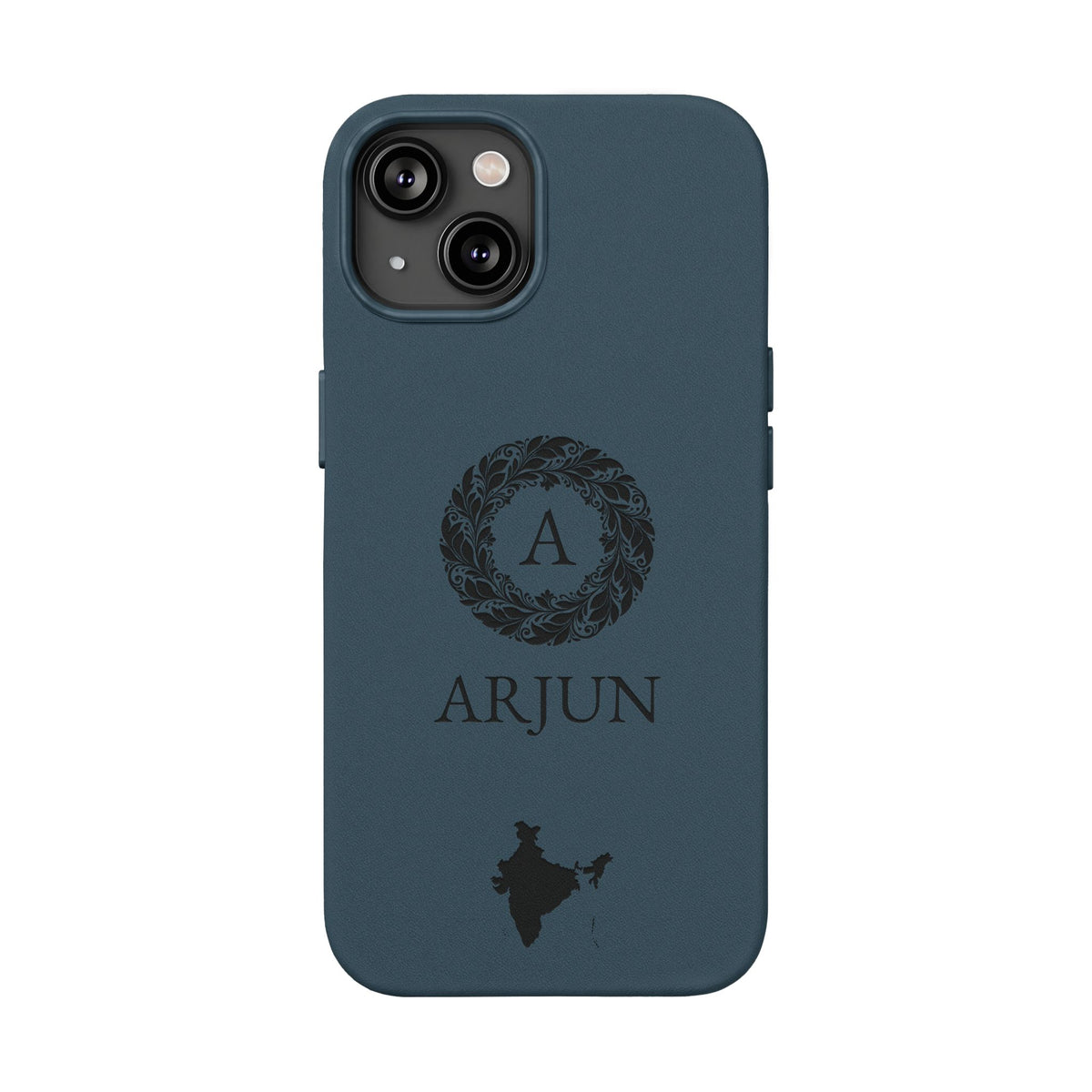 India Vegan Leather iPhone Case, Custom Indian Monogram Cover, Personalized Name Initials iPhone 16 15 14 13 12 Pro Plus, Indian Map Gift - Proud & Loyal
