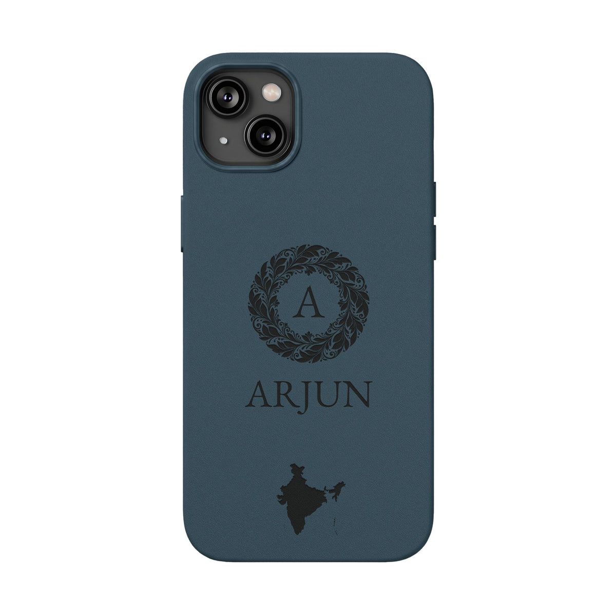 India Vegan Leather iPhone Case, Custom Indian Monogram Cover, Personalized Name Initials iPhone 16 15 14 13 12 Pro Plus, Indian Map Gift - Proud & Loyal