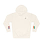 Indian American Flag Fleece Hoodie | India USA Dual Heritage Naturalization Gift | Personalized Initials | Embroidered Sleeve Flags - Proud & Loyal