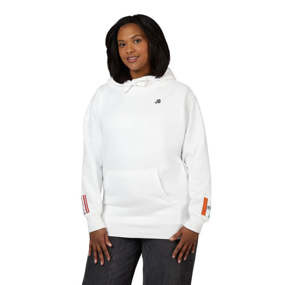 Indian American Flag Fleece Hoodie | India USA Dual Heritage Naturalization Gift | Personalized Initials | Embroidered Sleeve Flags - Proud & Loyal