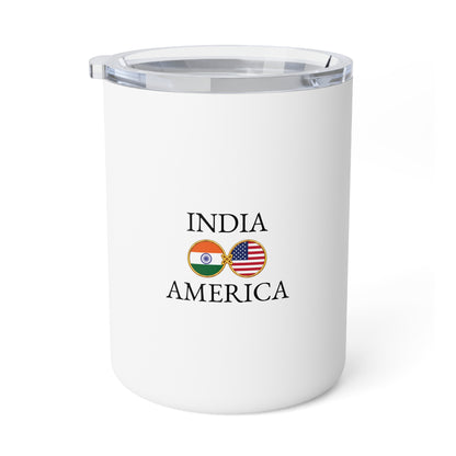 Indian American Personalized Name Insulated Coffee Mug, Custom Travel Tumbler, India USA Dual Heritage Naturalization Citizen Gift - Proud & Loyal