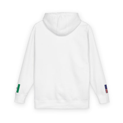 Indian Australian Flag Fleece Hoodie | India Australia Dual Heritage Gift | Personalized Initials | Embroidered Sleeve Flags - Proud & Loyal