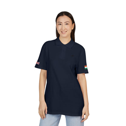 Indian British Embroidered Polo Shirt | India UK Dual Heritage Polo | Personalized Initials | Two Flag Heritage Gift | United Kingdom - Proud & Loyal
