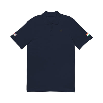 Indian British Embroidered Polo Shirt | India UK Dual Heritage Polo | Personalized Initials | Two Flag Heritage Gift | United Kingdom - Proud & Loyal