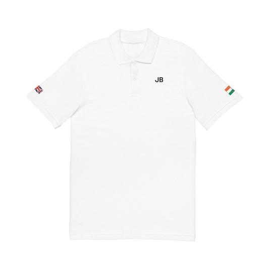 Indian British Embroidered Polo Shirt | India UK Dual Heritage Polo | Personalized Initials | Two Flag Heritage Gift | United Kingdom - Proud & Loyal