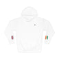 Indian British Flag Fleece Hoodie | India UK Dual Heritage Gift | Personalized Initials | Embroidered Sleeve Flags | United Kingdom & India - Proud & Loyal