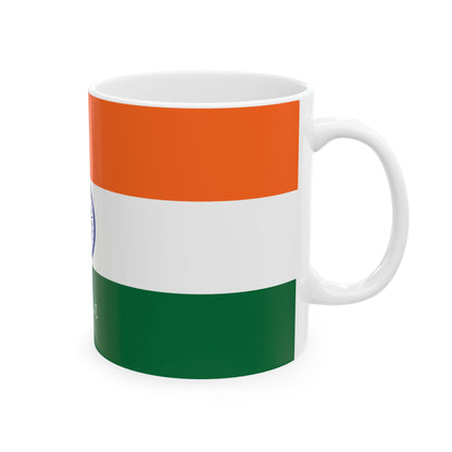 Indian Flag Mug | Tricolor Ceramic Coffee Cup with Ashoka Chakra - Proud & Loyal