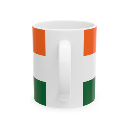 Indian Flag Mug | Tricolor Ceramic Coffee Cup with Ashoka Chakra - Proud & Loyal