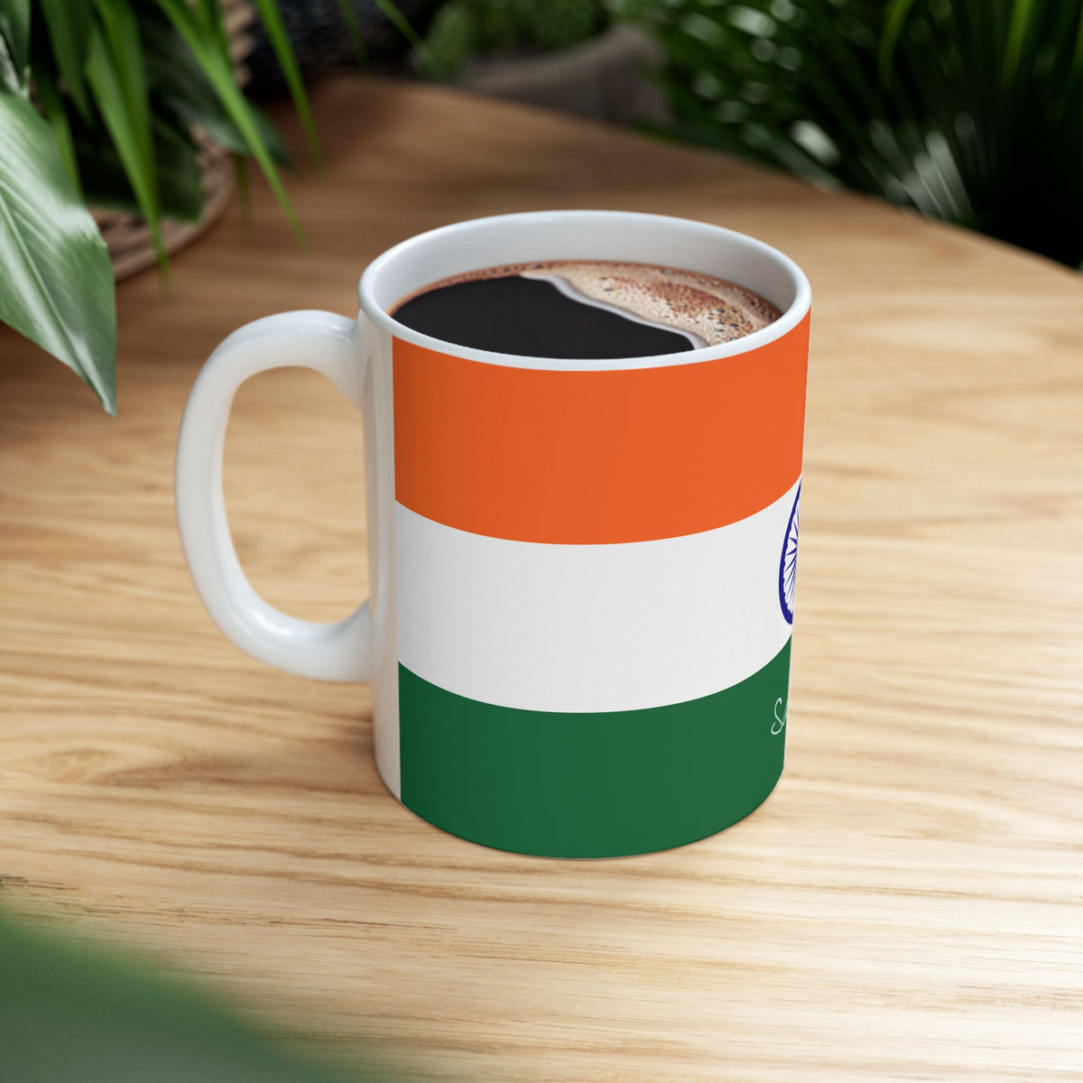 Indian Flag Mug | Tricolor Ceramic Coffee Cup with Ashoka Chakra - Proud & Loyal