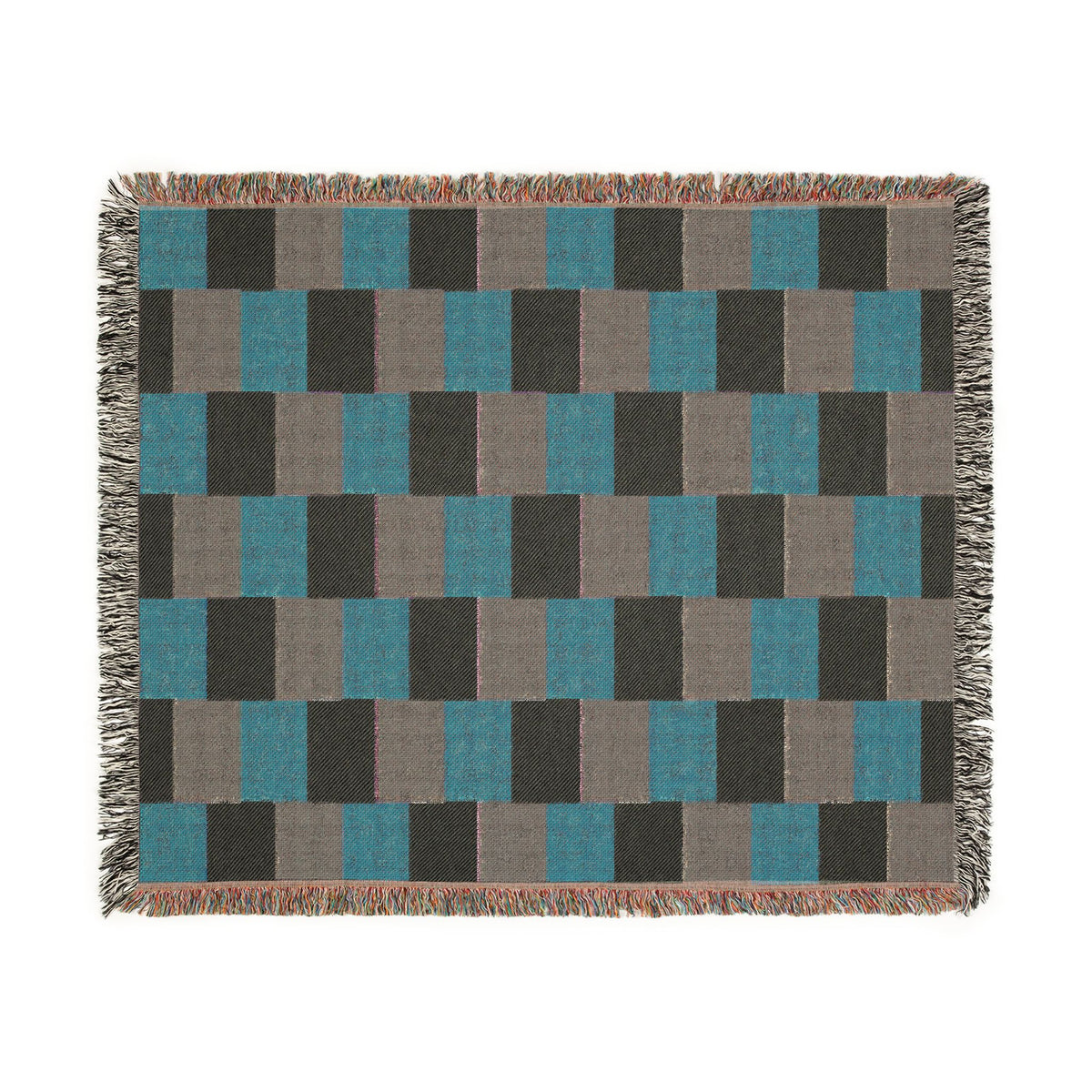 Ireland Flag Checkered Pattern Woven Blanket | Earth Tone Throw, Fringe Edge - Proud & Loyal
