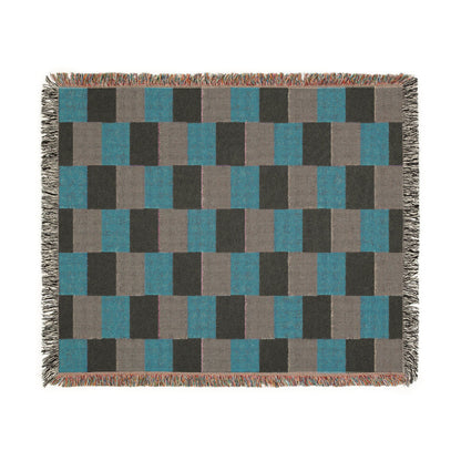 Ireland Flag Checkered Pattern Woven Blanket | Earth Tone Throw, Fringe Edge - Proud & Loyal