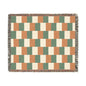Ireland Flag Checkered Pattern Woven Blanket | Earth Tone Throw, Fringe Edge - Proud & Loyal
