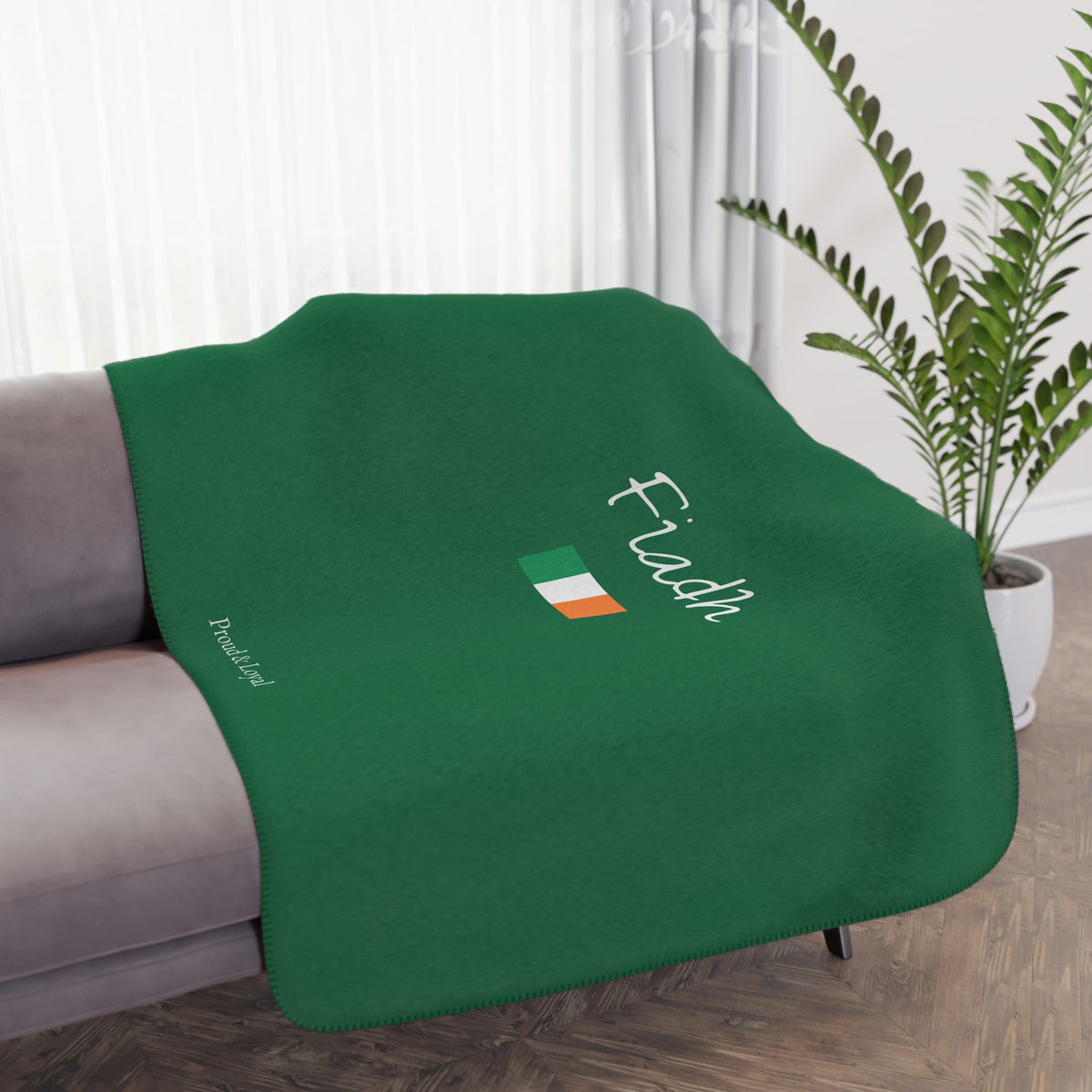 Ireland Irish Custom Name Sherpa Blanket, Personalized Name Cozy Fleece Throw, Minimalist Ireland USA Flag Heritage Blanket, Holiday Gift - Proud & Loyal