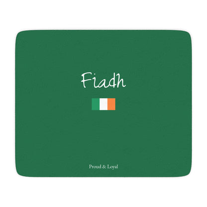 Ireland Irish Custom Name Sherpa Blanket, Personalized Name Cozy Fleece Throw, Minimalist Ireland USA Flag Heritage Blanket, Holiday Gift - Proud & Loyal