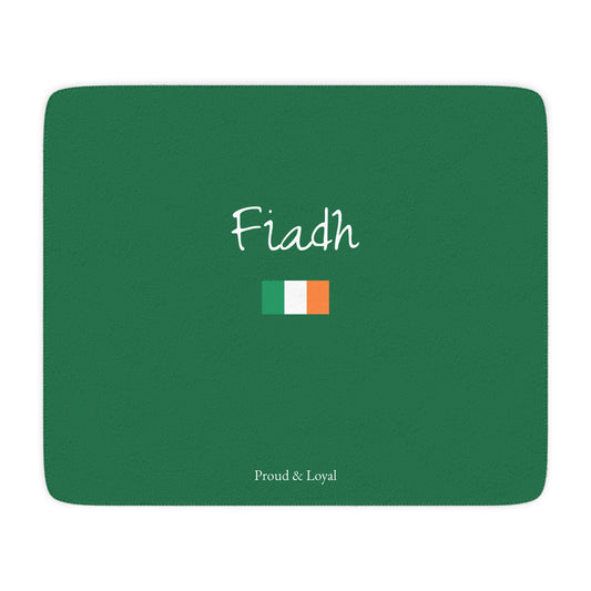 Ireland Irish Custom Name Sherpa Blanket, Personalized Name Cozy Fleece Throw, Minimalist Ireland USA Flag Heritage Blanket, Holiday Gift - Proud & Loyal