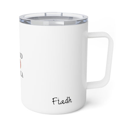 Irish American Personalized Name Insulated Coffee Mug, Custom Travel Tumbler, Ireland USA Dual Heritage Naturalization Citizen Gift - Proud & Loyal