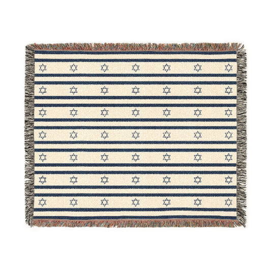 Israel Flag Star Stripe Woven Blanket | Throw - Proud & Loyal