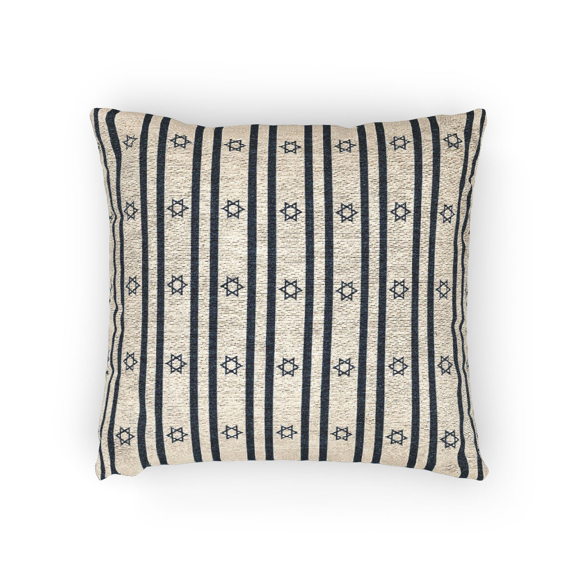 Israel Flag Stripe Woven Pillow | Neutral Boho Throw Cushion - Proud & Loyal