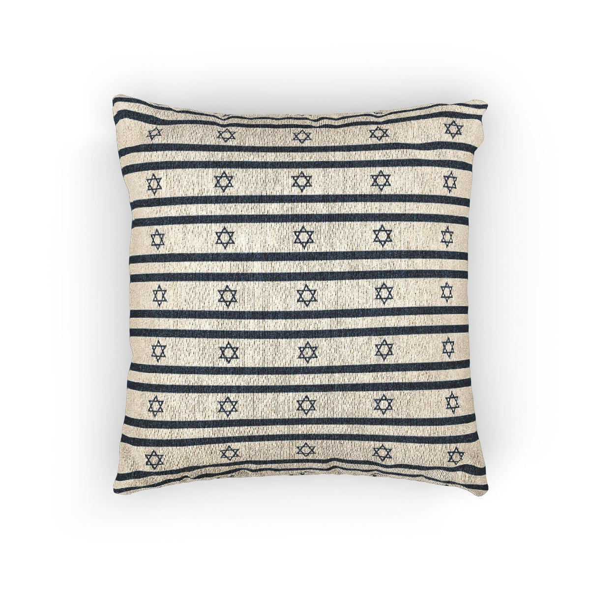 Israel Flag Stripe Woven Pillow | Neutral Boho Throw Cushion - Proud & Loyal