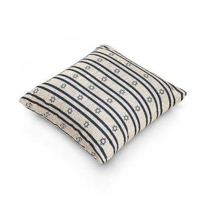 Israel Flag Stripe Woven Pillow | Neutral Boho Throw Cushion - Proud & Loyal