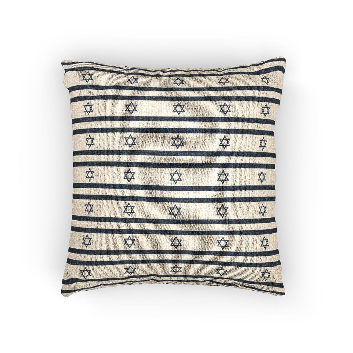 Israel Flag Stripe Woven Pillow | Neutral Boho Throw Cushion - Proud & Loyal
