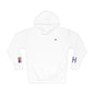 Israeli American Flag Fleece Hoodie | Israel USA Dual Heritage Naturalization Gift | Personalized Initials | Embroidered Sleeve Flags - Proud & Loyal