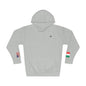 Italian American Flag Fleece Hoodie | Italy USA Dual Heritage Naturalization Gift | Personalized Initials | Embroidered Sleeve Flags - Proud & Loyal