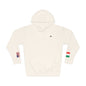 Italian American Flag Fleece Hoodie | Italy USA Dual Heritage Naturalization Gift | Personalized Initials | Embroidered Sleeve Flags - Proud & Loyal