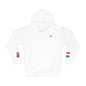 Italian American Flag Fleece Hoodie | Italy USA Dual Heritage Naturalization Gift | Personalized Initials | Embroidered Sleeve Flags - Proud & Loyal