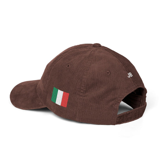 Italian American Flag Hat Personalized Initials | Dual Heritage Cap, New American Citizenship Naturalization Gift, Italy USA Corduroy - Proud & Loyal