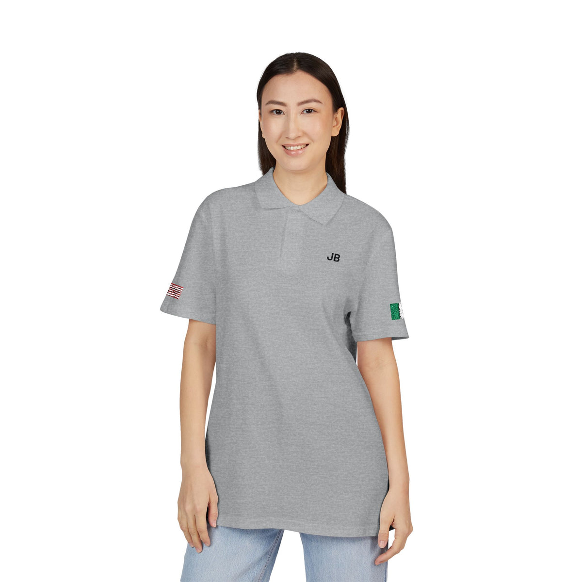 Personalized Italian American Embroidered Flag Polo