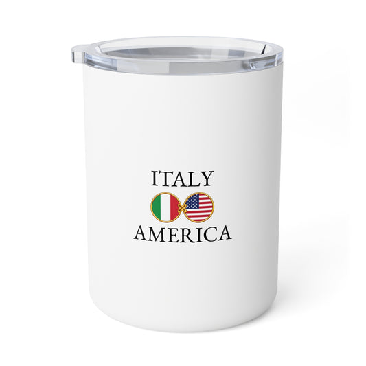 Italian American Personalized Name Insulated Coffee Mug, Custom Travel Tumbler, Italy USA Dual Heritage Naturalization Citizen Gift - Proud & Loyal