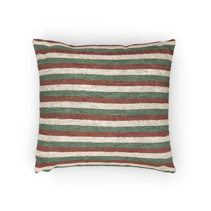 Italy Flag Geometric Striped Woven Pillow | Rust Green Brick Pattern, Boho Home Decor - Proud & Loyal