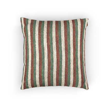 Italy Flag Geometric Striped Woven Pillow | Rust Green Brick Pattern, Boho Home Decor - Proud & Loyal