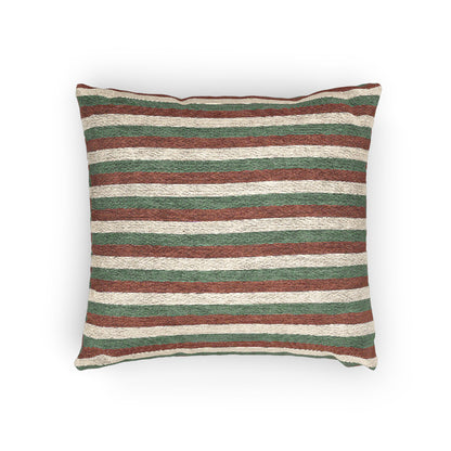 Italy Flag Geometric Striped Woven Pillow | Rust Green Brick Pattern, Boho Home Decor - Proud & Loyal