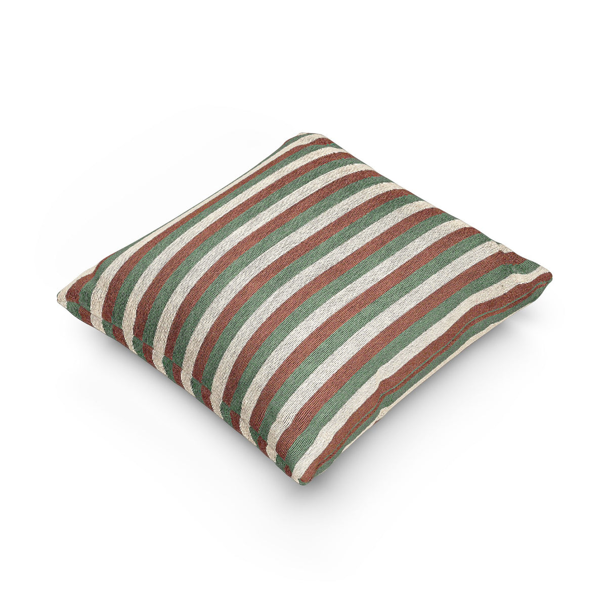 Italy Flag Geometric Striped Woven Pillow | Rust Green Brick Pattern, Boho Home Decor - Proud & Loyal