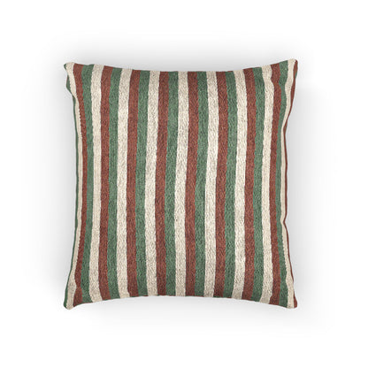 Italy Flag Geometric Striped Woven Pillow | Rust Green Brick Pattern, Boho Home Decor - Proud & Loyal
