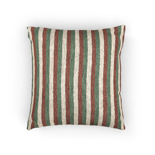 Italy Flag Geometric Striped Woven Pillow | Rust Green Brick Pattern, Boho Home Decor - Proud & Loyal