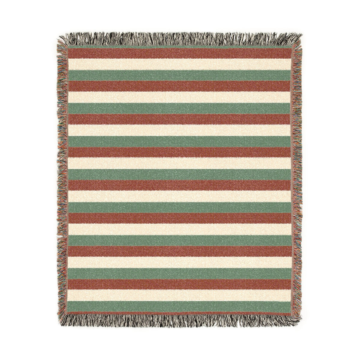 Italy Flag Red Green Cream Striped Woven Blanket | Cozy Fringe Throw - Proud & Loyal