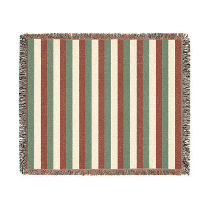 Italy Flag Red Green Cream Striped Woven Blanket | Cozy Fringe Throw - Proud & Loyal