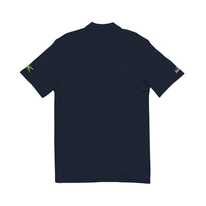 Jamaican American Heritage Polo Shirt, Jamaica USA Flag Embroidered Polo, Custom Initials, Cotton Pique Shirt, Jamaican Gift - Proud & Loyal