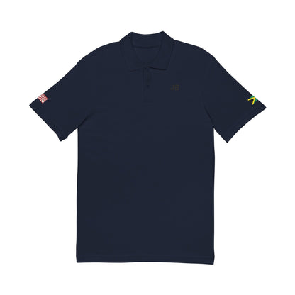 Jamaican American Heritage Polo Shirt, Jamaica USA Flag Embroidered Polo, Custom Initials, Cotton Pique Shirt, Jamaican Gift - Proud & Loyal