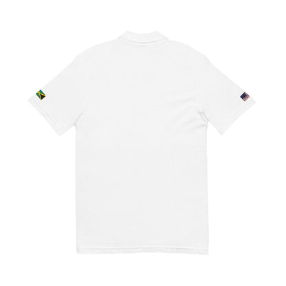 Jamaican American Heritage Polo Shirt, Jamaica USA Flag Embroidered Polo, Custom Initials, Cotton Pique Shirt, Jamaican Gift - Proud & Loyal