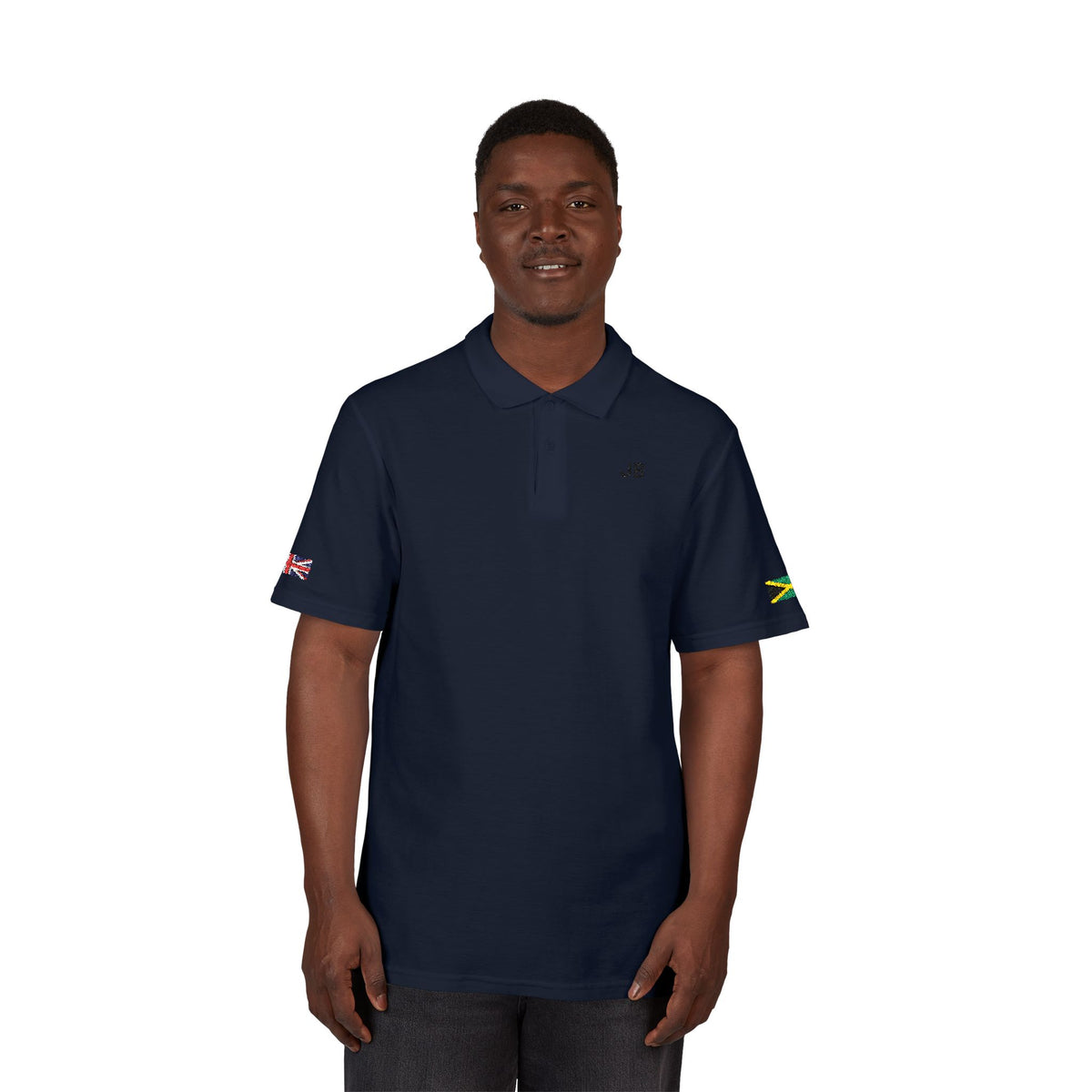 Jamaican British Embroidered Polo Shirt | Jamaica UK Dual Heritage Polo | Personalized Initials | Two Flag Heritage Gift - Proud & Loyal